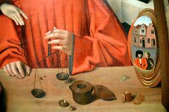 21E A Goldsmith in His Shop, Possibly Saint Eligius Close Up 1 - Petrus Christus 1449 - Robert Lehman Collection New York Metropolitan Museum Of Art.jpg